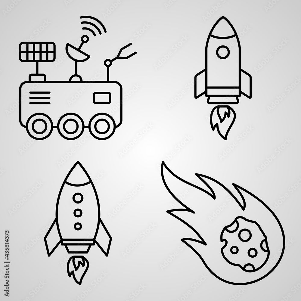 Space Line Icon Set Collection of Vector Symbol in Trendy Outline Style Space Line Icon Set Collection of Vector Symbol in Trendy Outline Style
