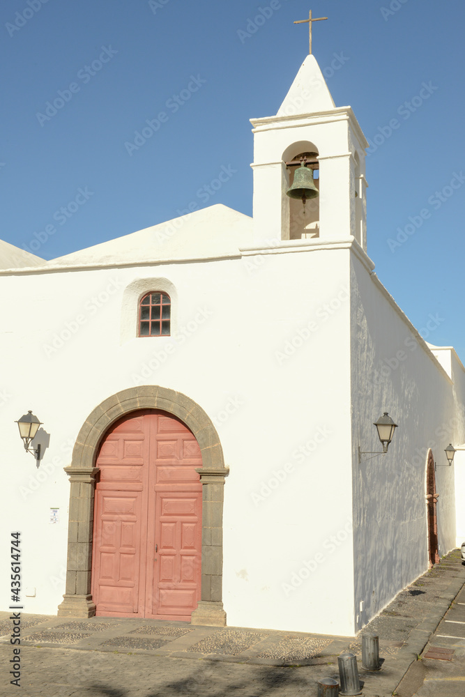 The colonial church of Tinajo at the Canary island on Lanzarote, Spain