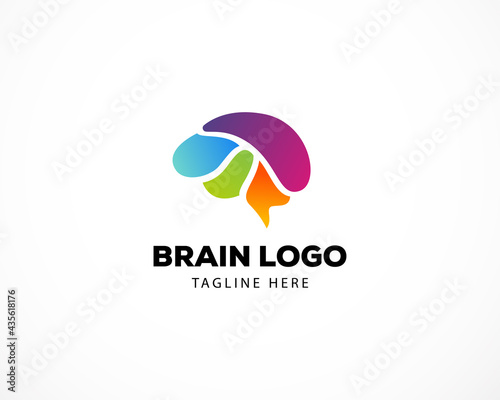 brain logo color brain creative design