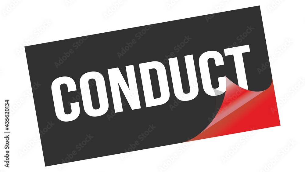 CONDUCT text on black red sticker stamp. CONDUCT text on black red sticker stamp.