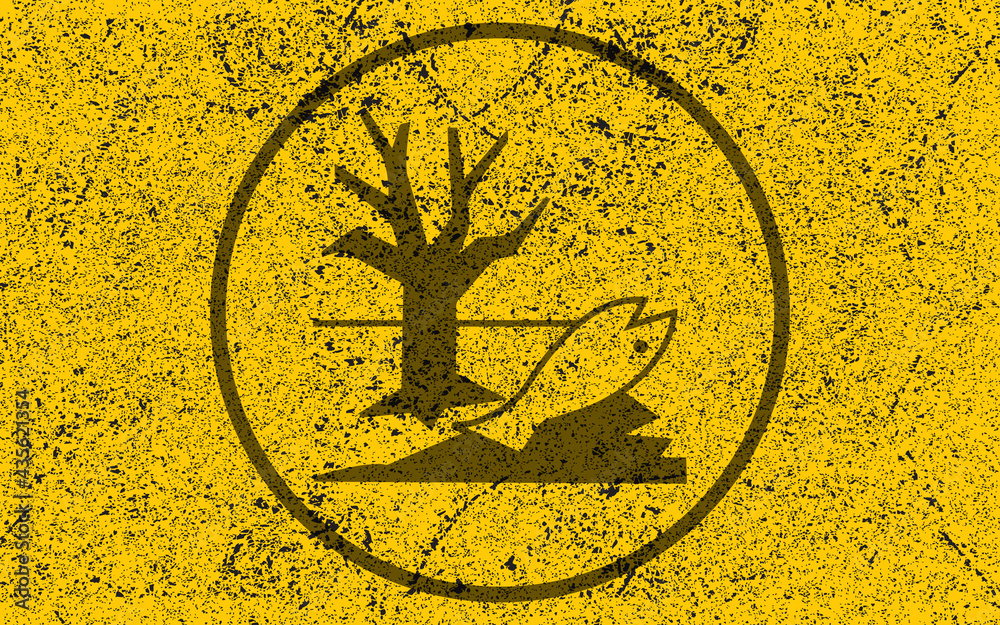 Pollutants warning background. Vector illustration of grunge pollutants