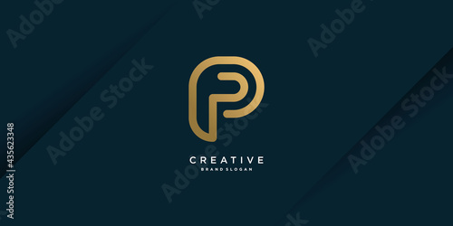 Logo P with creative concept design for company, person, marketing, vector part 5