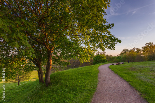 Lithuanian historic capital Kernave, green landscape of Kernave mounds