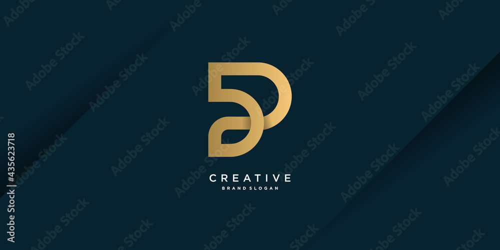 Obraz premium Logo P with creative concept design for company, person, marketing, vector part 9