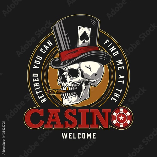 Gambling vintage colorful round logo