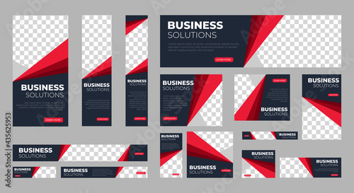 Abstract banner design web template Set, Horizontal header web banner. Modern Redcover header background for website design, Social Media Cover ads banner, flyer, invitation card