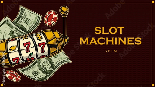 Casino colorful vintage concept