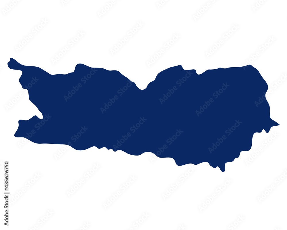 Karte von Kärnten in blauer Farbe