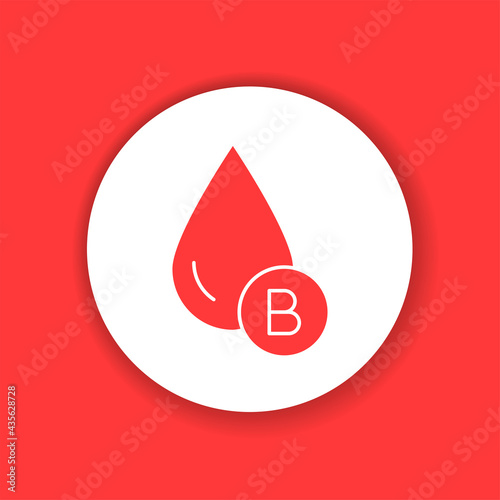 B blood group color glyph icon. Donorship concept.