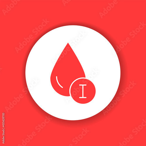 1 blood group color glyph icon. Donorship concept.