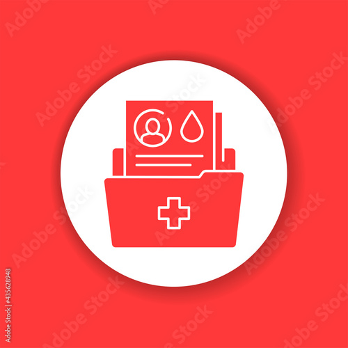 Medical file folder color glyph icon. Patient disease history.