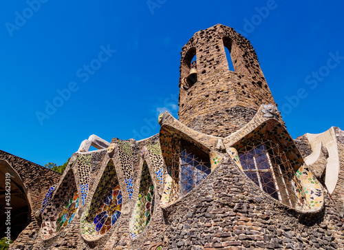 Unfinished Antoni Gaudi Church, UNESCO World Heritage Site, Colonia Guell, Catalonia photo