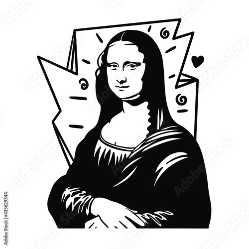 Stampa su tela Leonardo da Vinci's Mona Lisa vector File for cutting vinyl decal