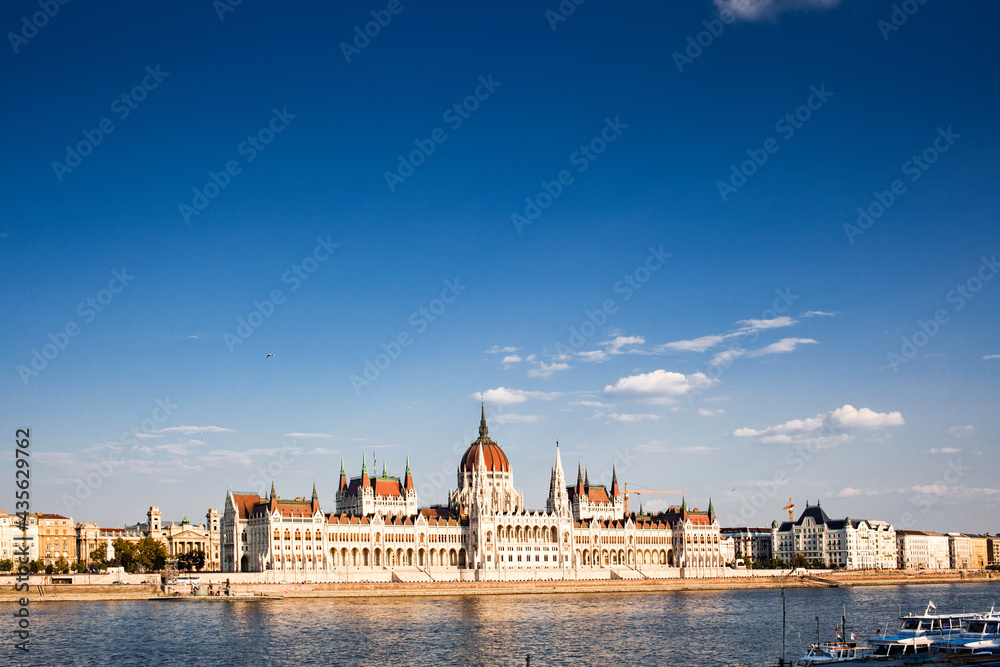 The Hungarian Parliament Building on the banks of the River Danube in Pest, UNESCO World Heritage Site, Budapest, Hungary The Hungarian Parliament Building on the banks of the River Danube in Pest, UNESCO World Heritage Site, Budapest, Hungary