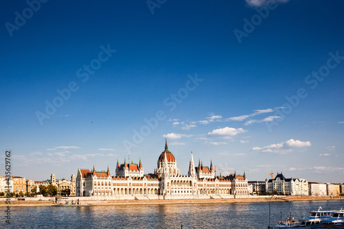 The Hungarian Parliament Building on the banks of the River Danube in Pest, UNESCO World Heritage Site, Budapest, Hungary
