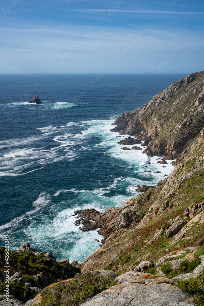 Cape Finisterre landscape with Atlantic Ocean on a sunny day, Galicia Cape Finisterre landscape with Atlantic Ocean on a sunny day, Galicia