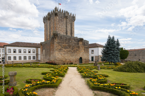 Chaves city historic castle with beautiful flower garden, Chaves, Vila Real, Portugal photo