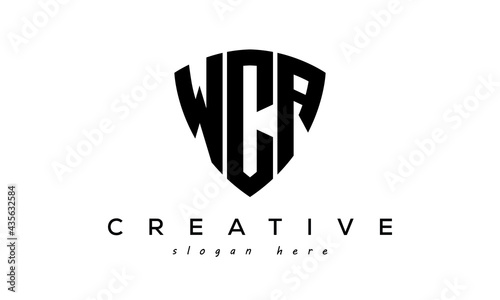 WCA letter creative logo with shield