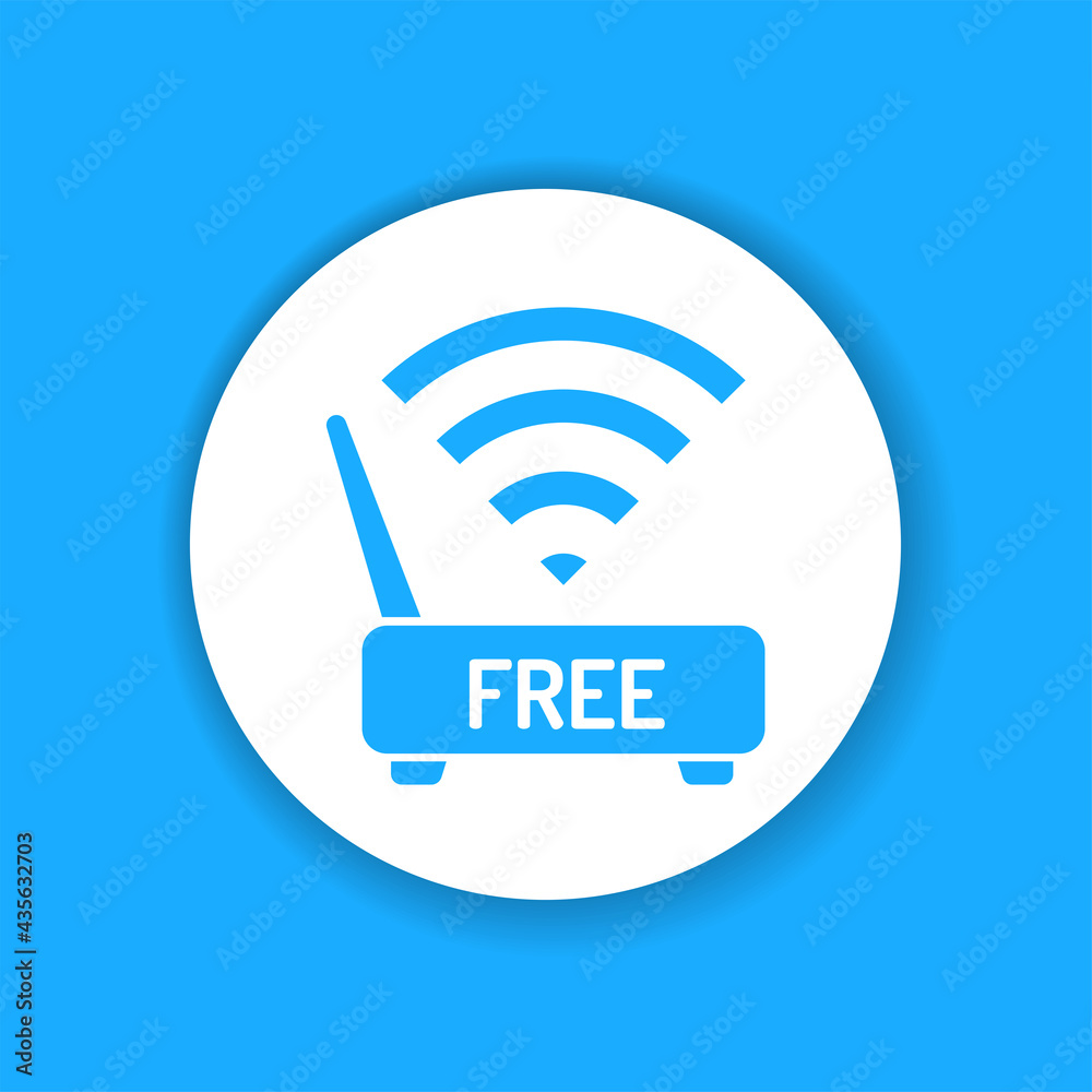 Free wifi color glyph icon. Hotel amenities sign. Open access symbol. Free wifi color glyph icon. Hotel amenities sign. Open access symbol.
