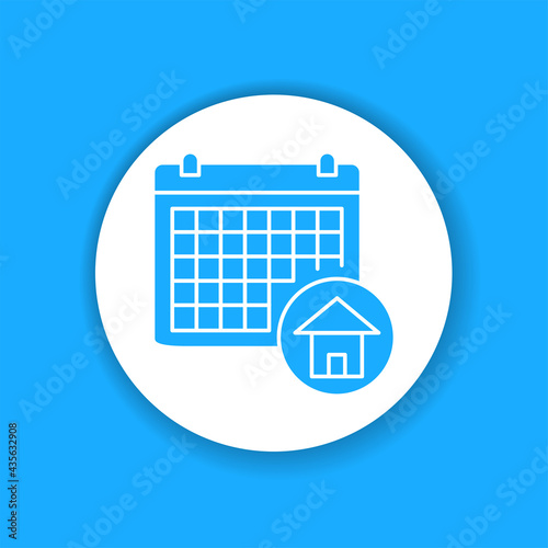Booking date color glyph icon. Date of reservation an appartment.