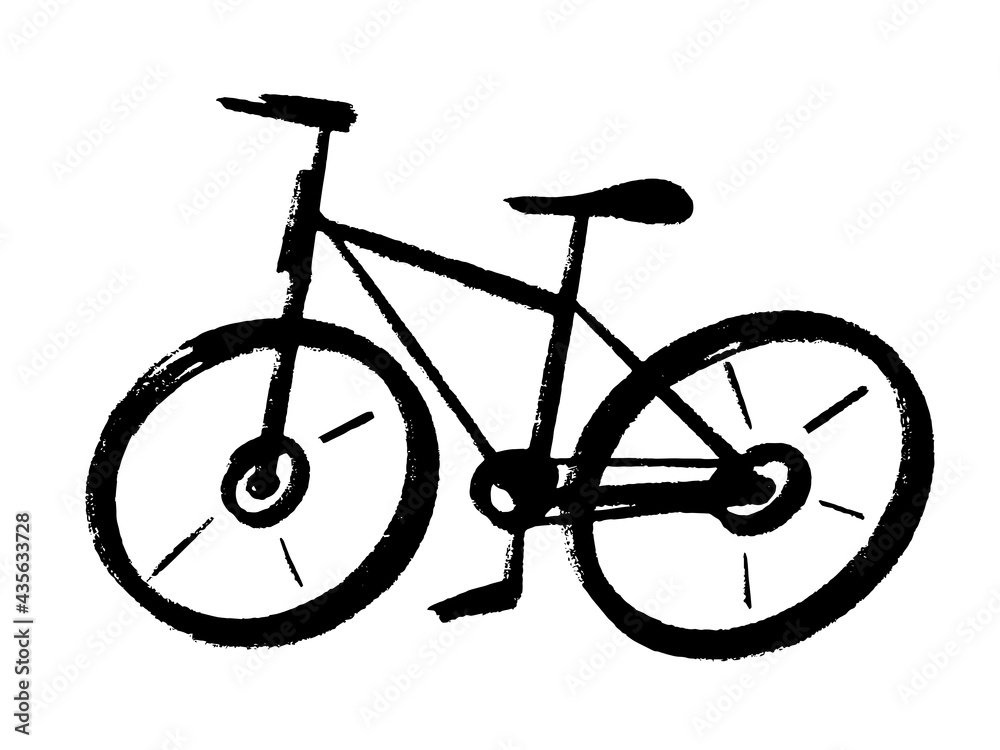 Fototapeta premium Bicycle ink-line art for design in different styles, retro design. Vector illustration.