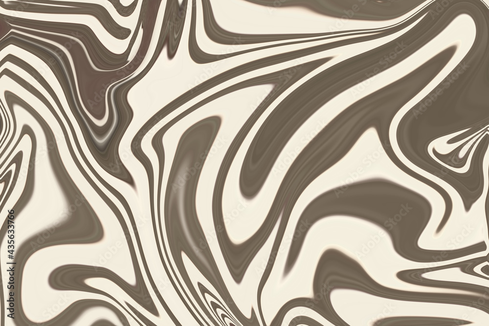 Background liquid paint marbling effect in the colors ecru and brown, zebra pattern