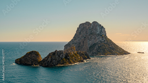 Mágica isla de es verde en Ibiza Islas Baleares en el mar mediterráneo. Atardecer soleado y colorido. photo