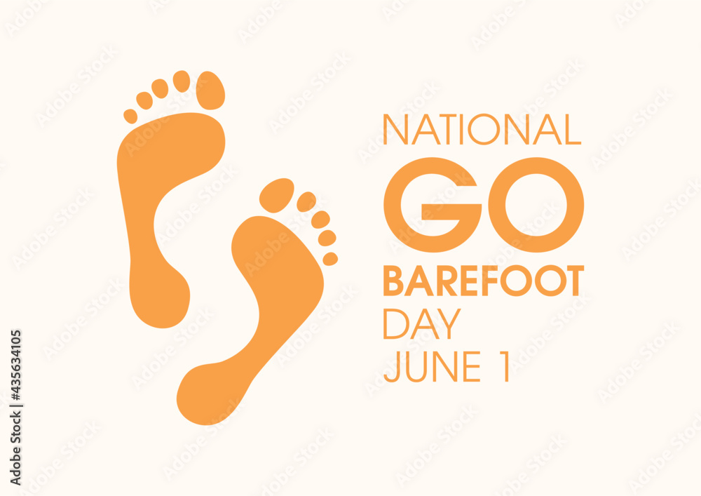 National Go Barefoot Day vector. Human footprint silhouette icon vector