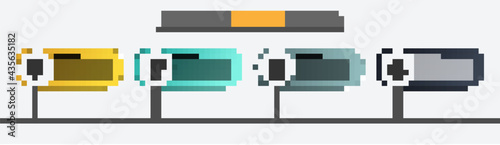 Set line Water drop, cooler, filter cartridge and Recycle clean aqua. Business infographic template. Vector