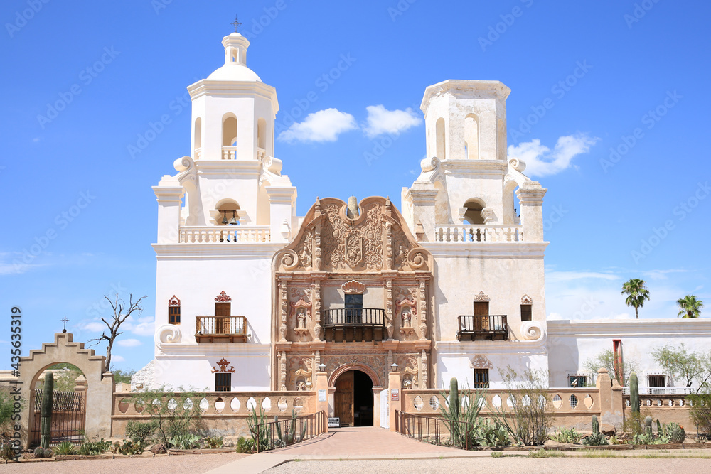 Historic San Xavier del Bac mission near Tucson in Arizona, USA