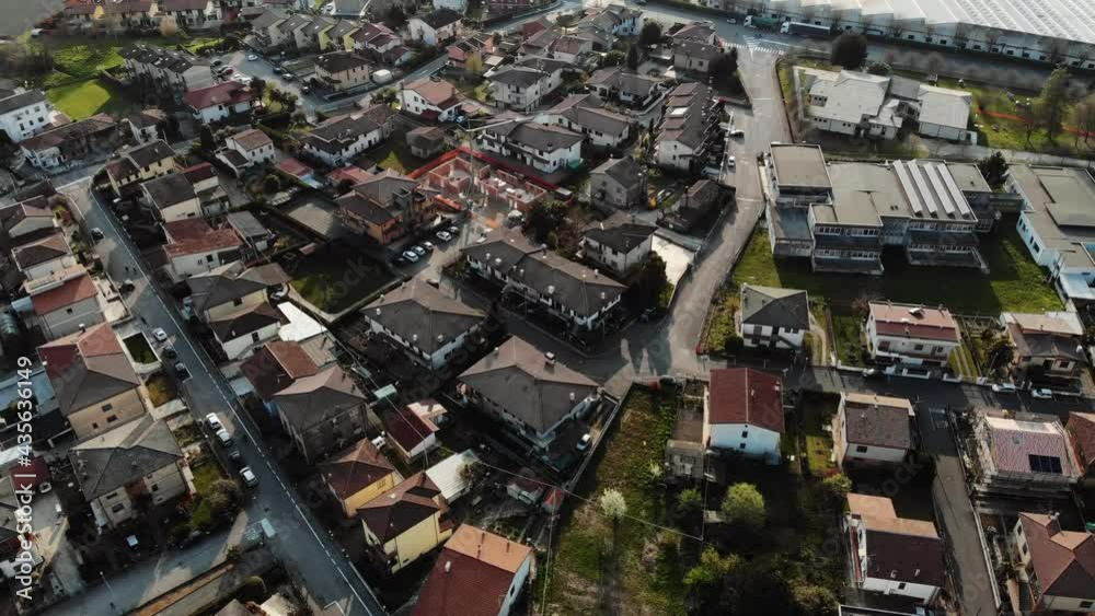 Aerial view of a small town in Veneto, Italy in summer. Aerial view of a small town in Veneto, Italy in summer.