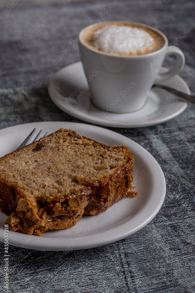 homemade pudding with coffee with milk ready to eat homemade pudding with coffee with milk ready to eat