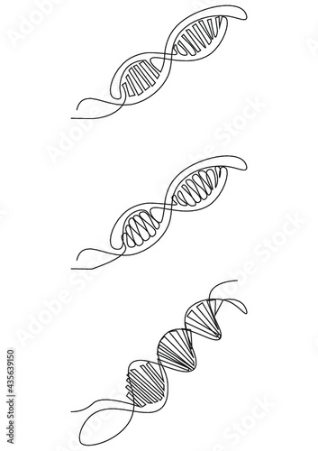 DNA Genetik DNS OneLine Line Art Liniengrafik Lineart Healthy Gesundheit Lifestyle Nahrungsergänzungsmittel Medizinprodukt Medizin Medical