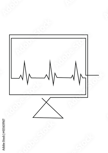 EKG PC Linie Herzschlag OneLine Line Art Liniengrafik Lineart Healthy Gesundheit Lifestyle Nahrungsergänzungsmittel Medizinprodukt Medizin Medical
