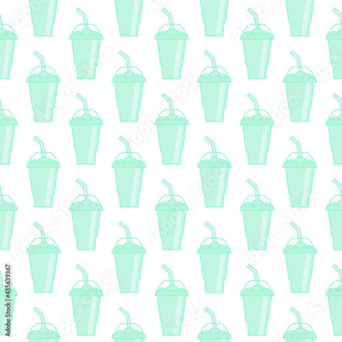 Vector slush drink isolated icon. Cartoon ice cup (Frozen Drink). Emoji clipart drawing of tropical smoothie shake.