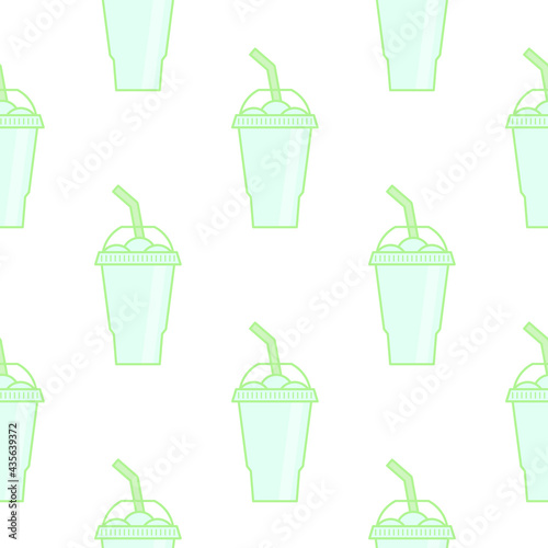 Vector slush drink isolated icon. Cartoon ice cup (Frozen Drink). Emoji clipart drawing of tropical smoothie shake.