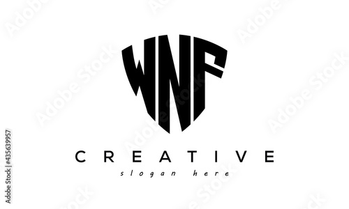 WNF letters creative logo with shield photo