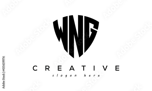 WNG letters creative logo with shield photo