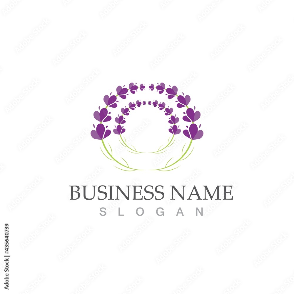 fresh lavender logo vector template flat
