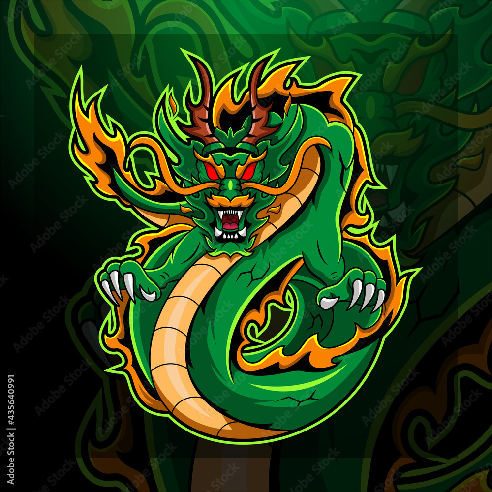 Dragon king mascot logo design