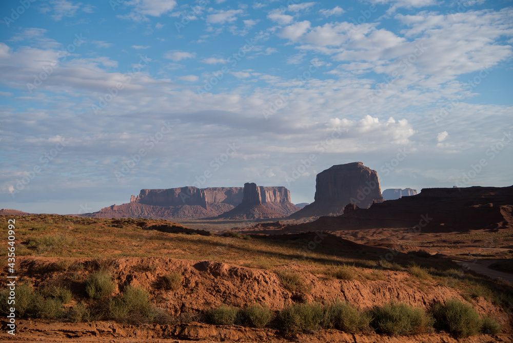 Colorful landscape with butte in Monument Valley Utah