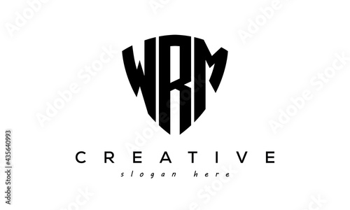 WRM letters creative logo with shield photo