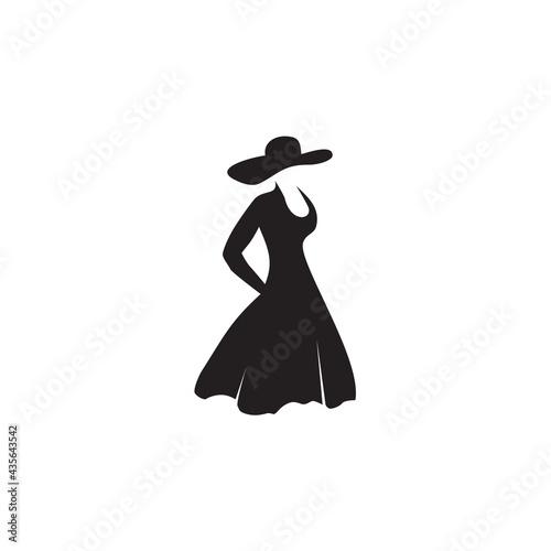 Woman fashion model logo design template
