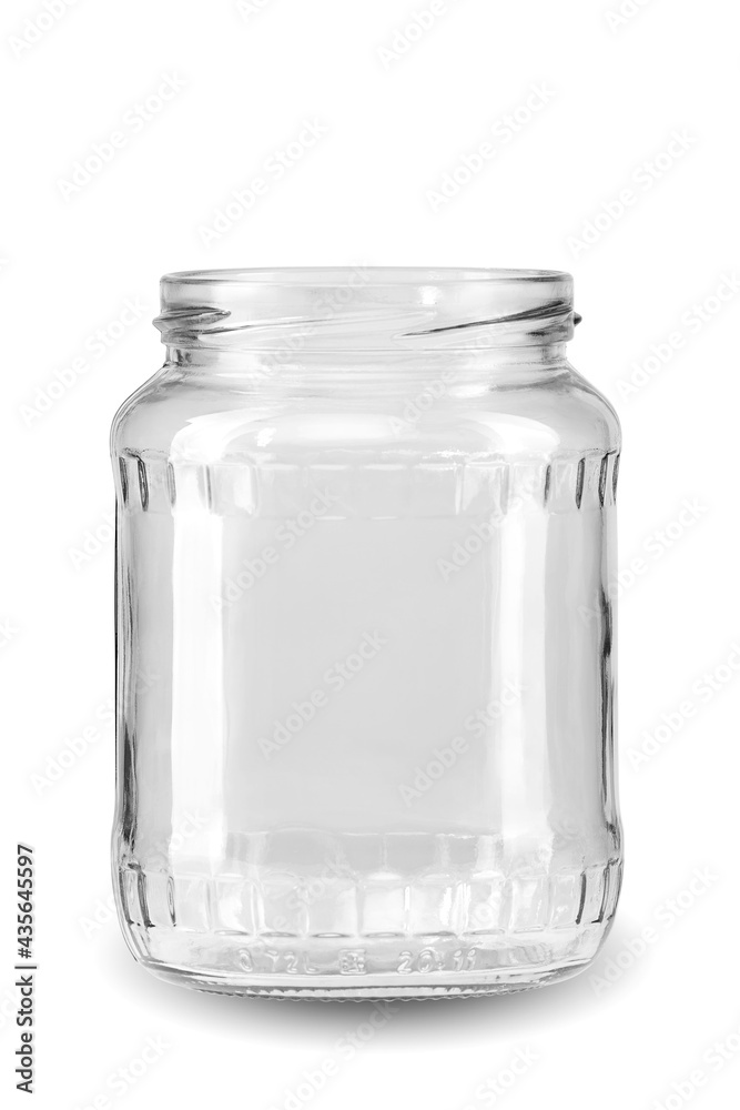 Jar with thread and pattern on white background isolate Jar with thread and pattern on white background isolate