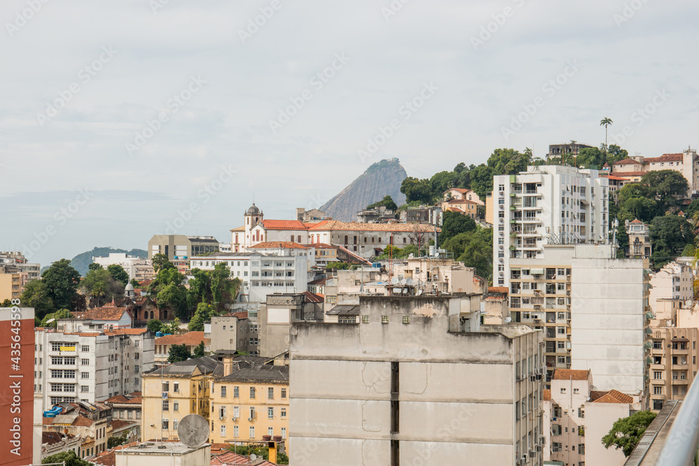 view from the top of a building in the center of rio de janeiro brazil.