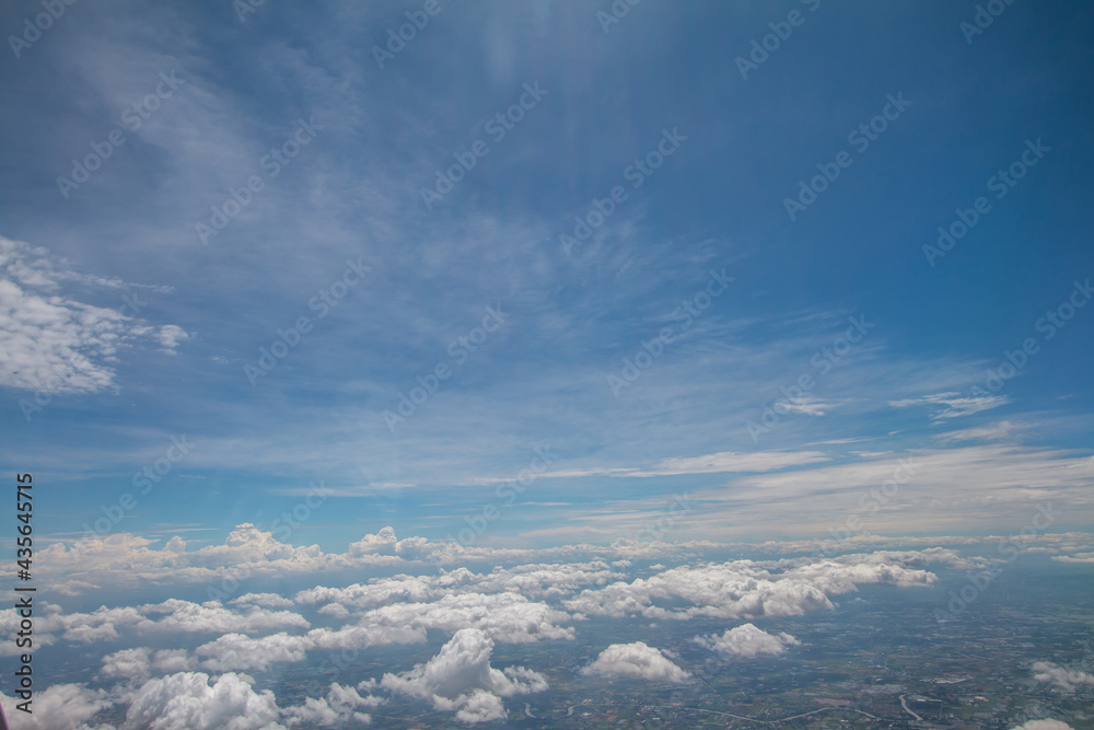 In the sky above the clouds