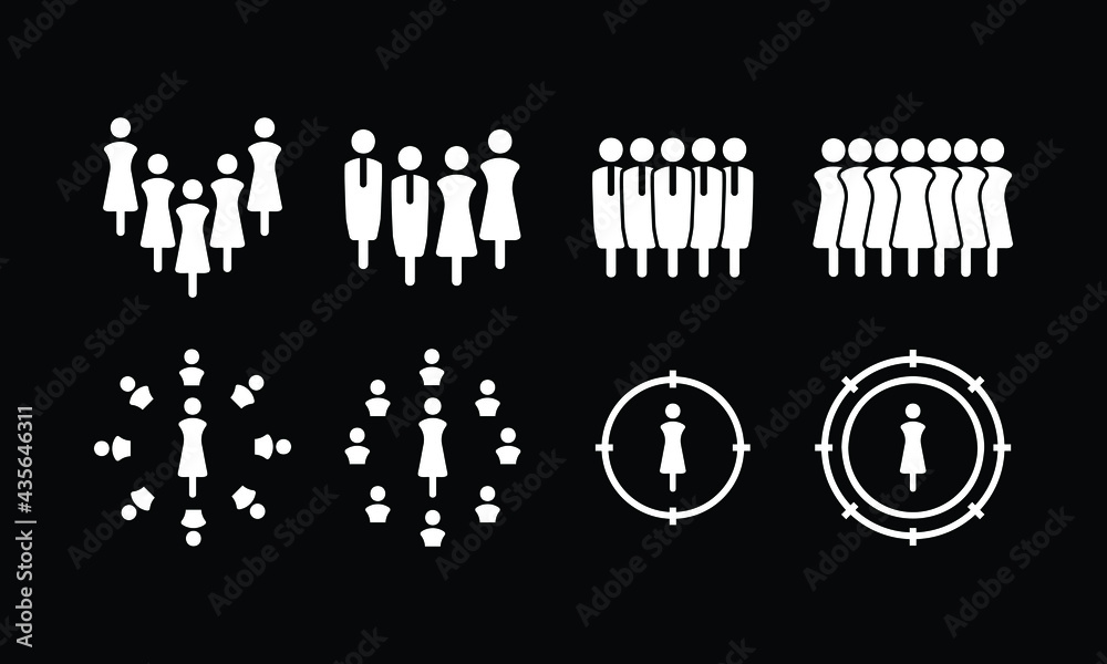 Grouping People Illustration Icons Vector