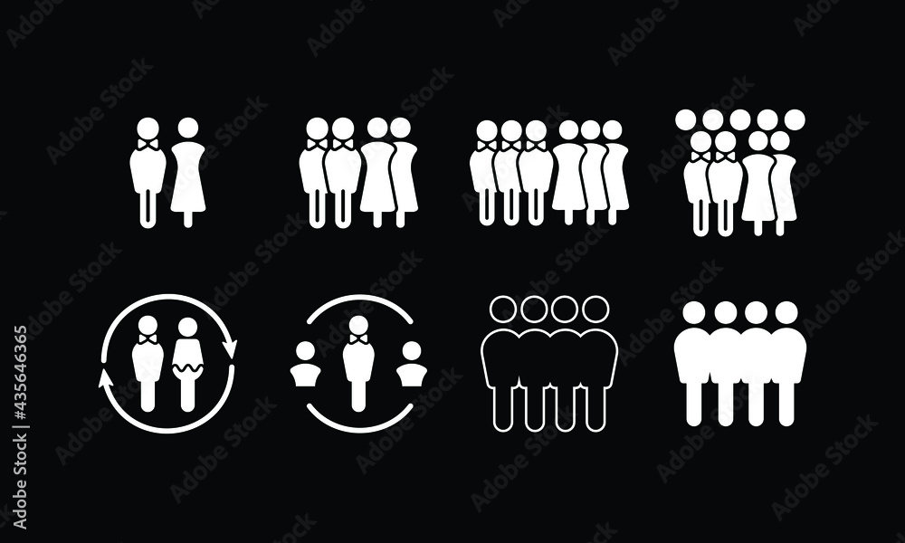 Grouping People Illustration Icons Vector