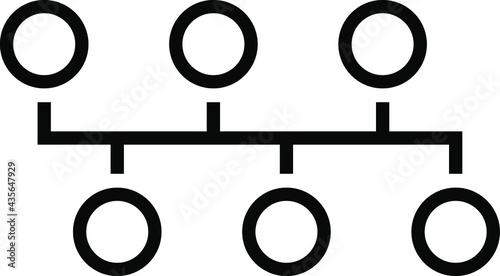 bus topology network icon. Connected bus icon. Energy. Electrical bus sub vector sign