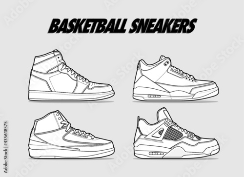 Hypebeast Streetwear sneakerhead set, fashion shoes for basketball or casual shoe. Sport kick set
